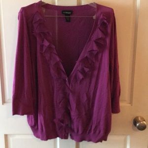 Lane Bryant pink/purple ruffled sweater 22/24